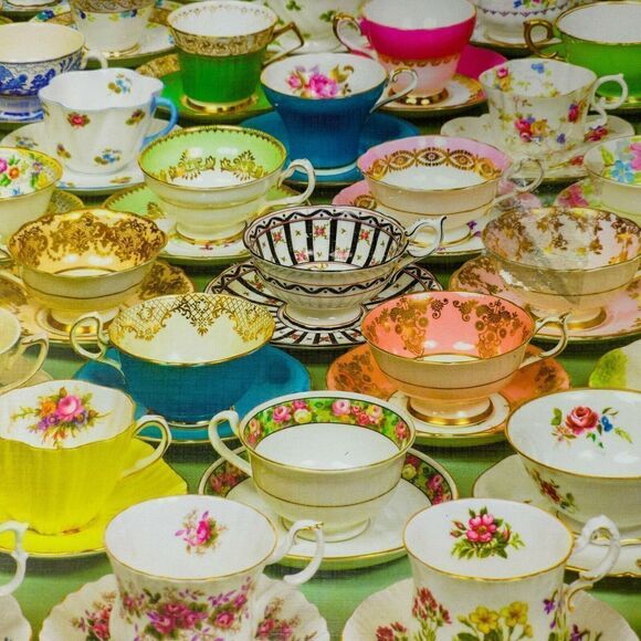 Cobble Hill Teacups 1000 Piece Puzzle - Picture 1 of 7